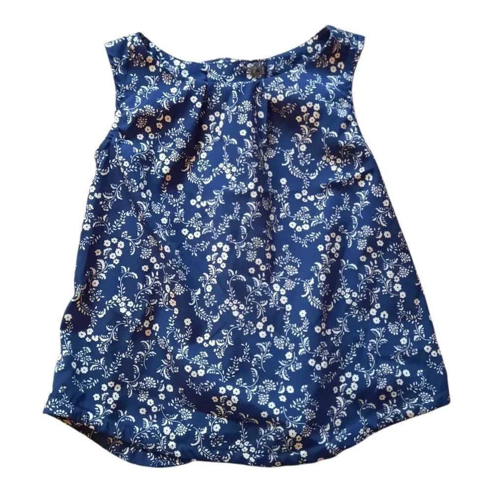 Old Navy Navy Blue Floral Kids Blouse